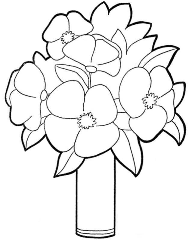 Раскраска букет цветов