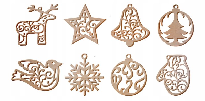 Игрушки на елку из фанеры