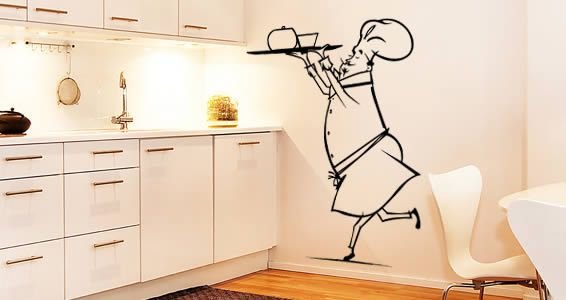 Настенные рисунки на кухне