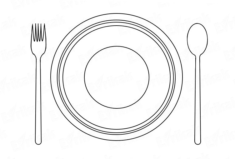 Тарелка раскраска для малышей