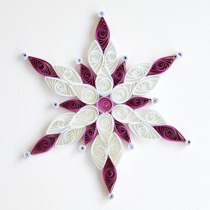 Снежинка из квиллинга простая