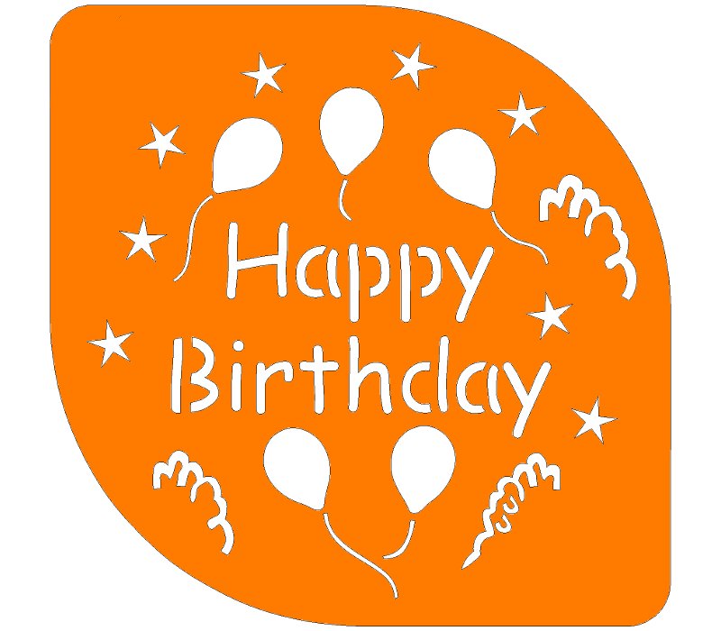 Трафарет Happy Birthday для торта