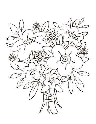 Раскраска букет цветов