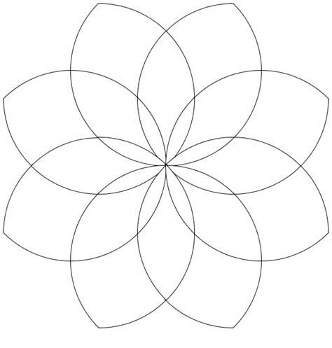 Цветок с помощью циркуля