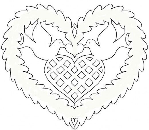 Трафарет валентинки