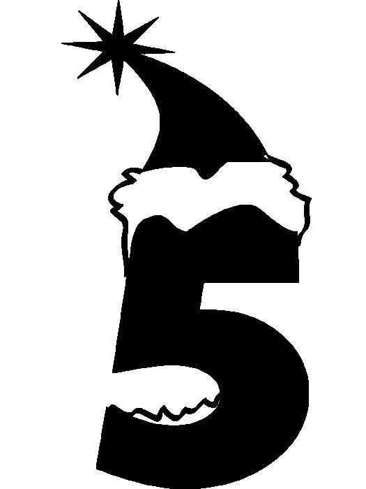 Новогодние цифры трафарет