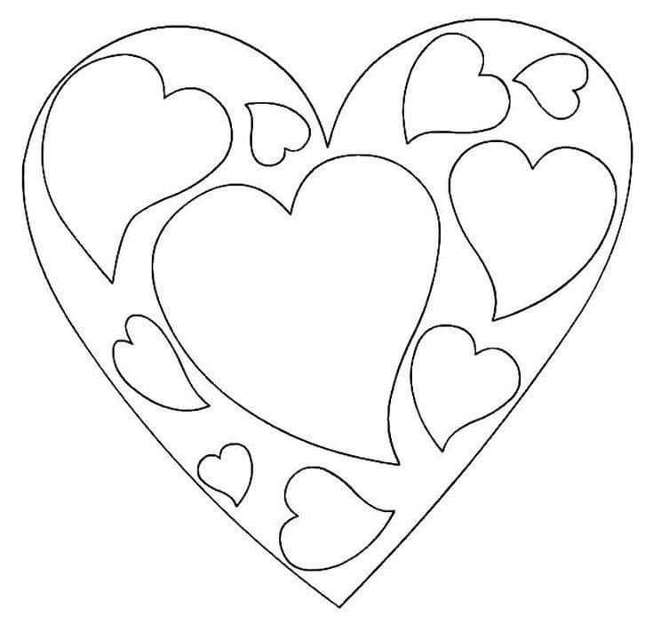 Сердечко трафарет для вырезания
