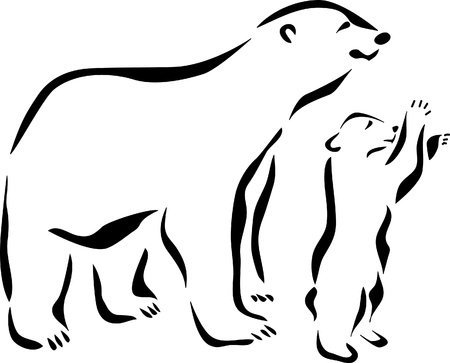 Трафарет медведя для вырезания