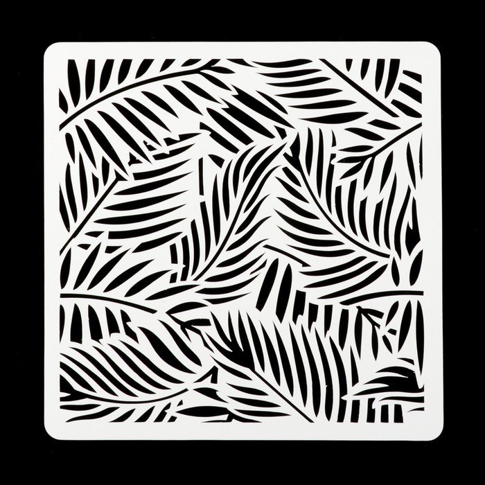 Листья папоротника трафарет на стену