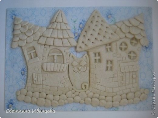 Панно домики из глины