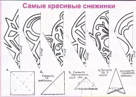 Выкройки бумажных снежинок