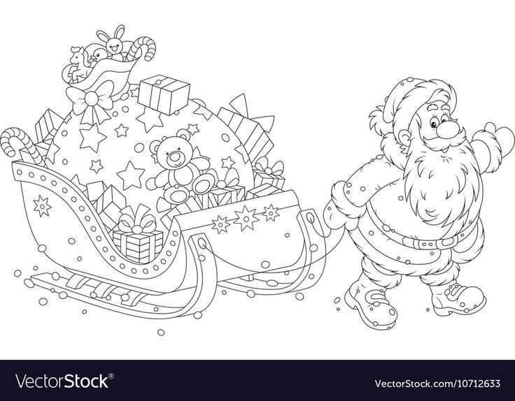 Дед Мороз раскраска