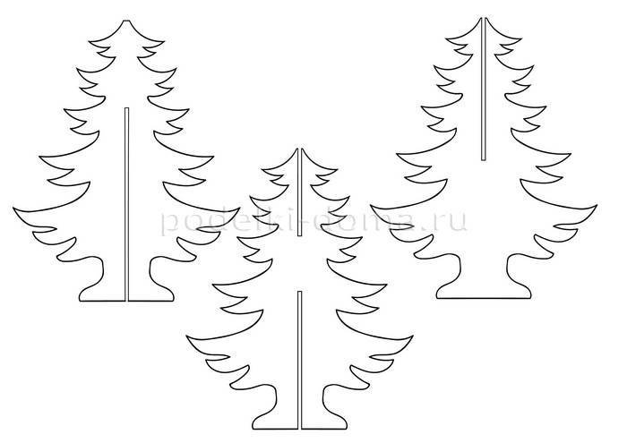 Елочка трафарет