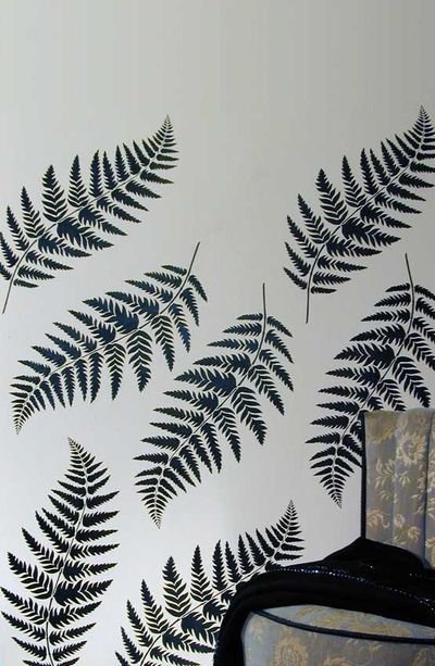 Трафареты для декора стен листья