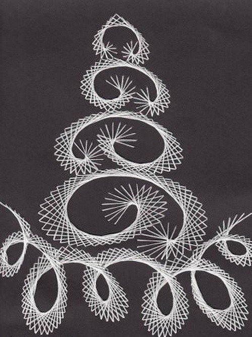 Стринг арт нитяная Графика