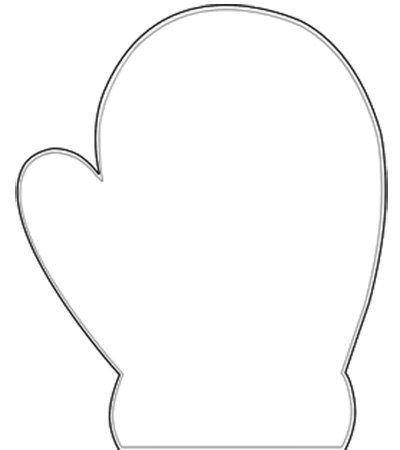 Трафарет варежки для вырезания