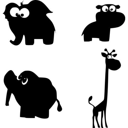 Забавные силуэты животных
