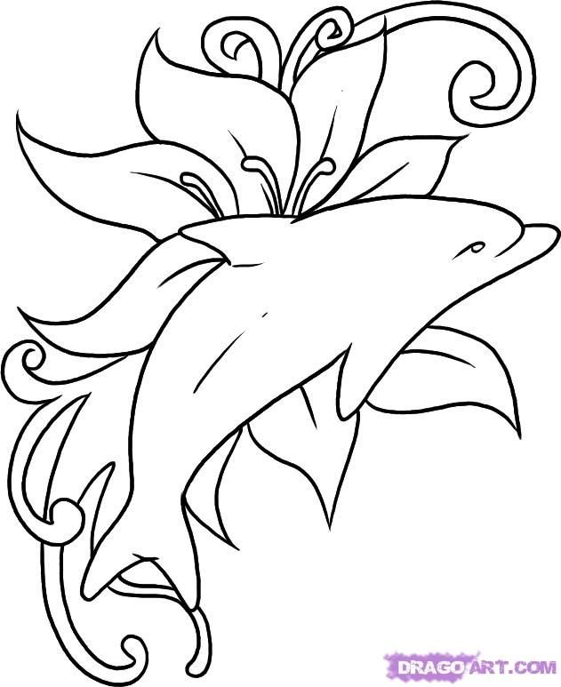 Раскраска "дельфины"