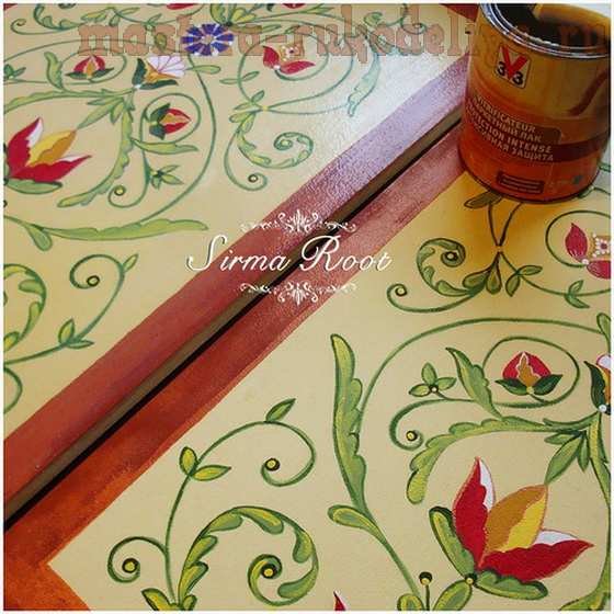 Рисунки на мебели акриловыми красками