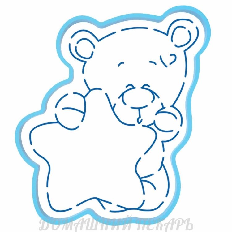 Трафарет мишка для пряников