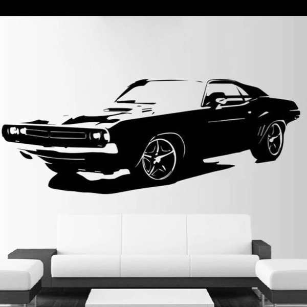 Виниловая наклейка автомобиль на стену