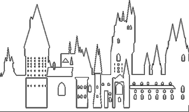 Силуэт замка Хогвартса