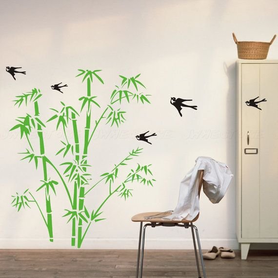 Наклейки на стену бамбук