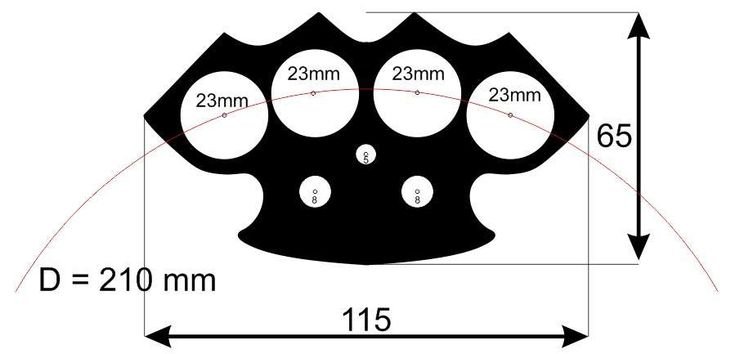 Кастет чертеж 1 к 1