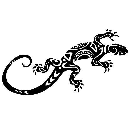 Полинезийские тату ящерица