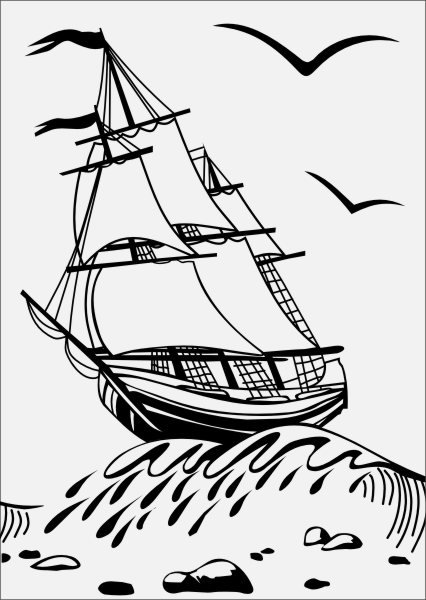 Трафарет парусника