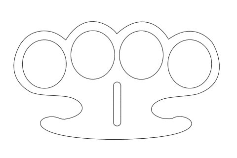 Кастет чертеж 1 к 1