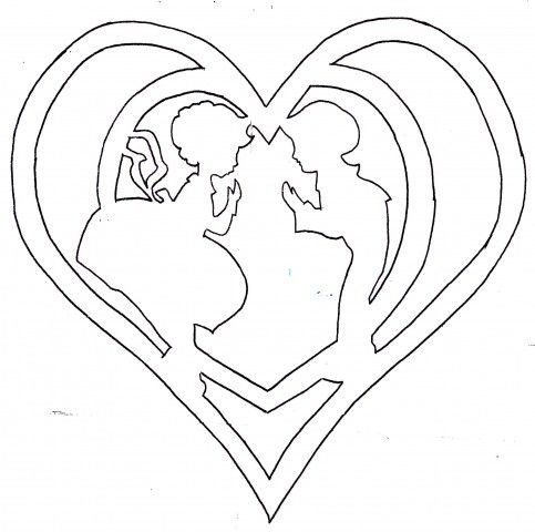 Сердце трафарет