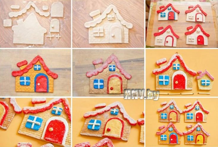 Лепка из соленого теста домик