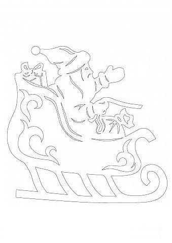 Сани для украшения окон на новый год