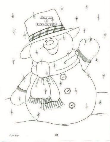 Снеговик трафарет