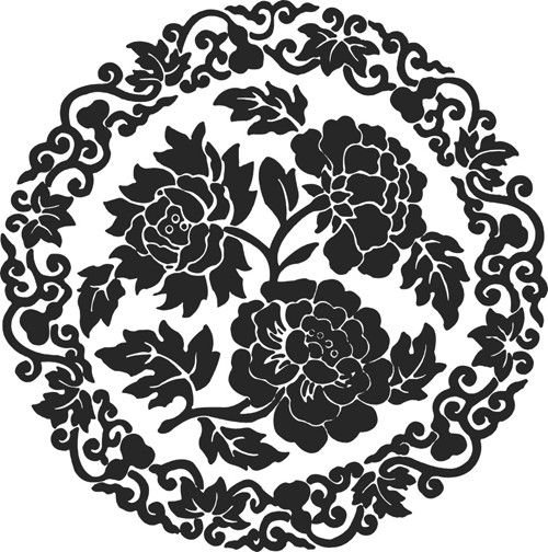 Орнамент круглый растительный