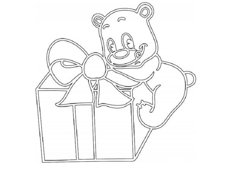 Трафареты на окна новогодние подарки