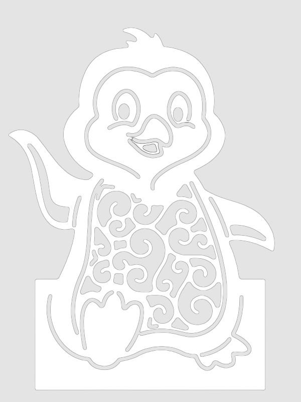 Вытынанки на окна пингвины