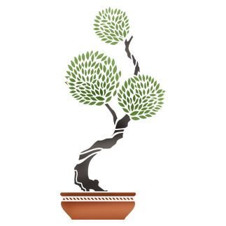 Бонсай трафарет