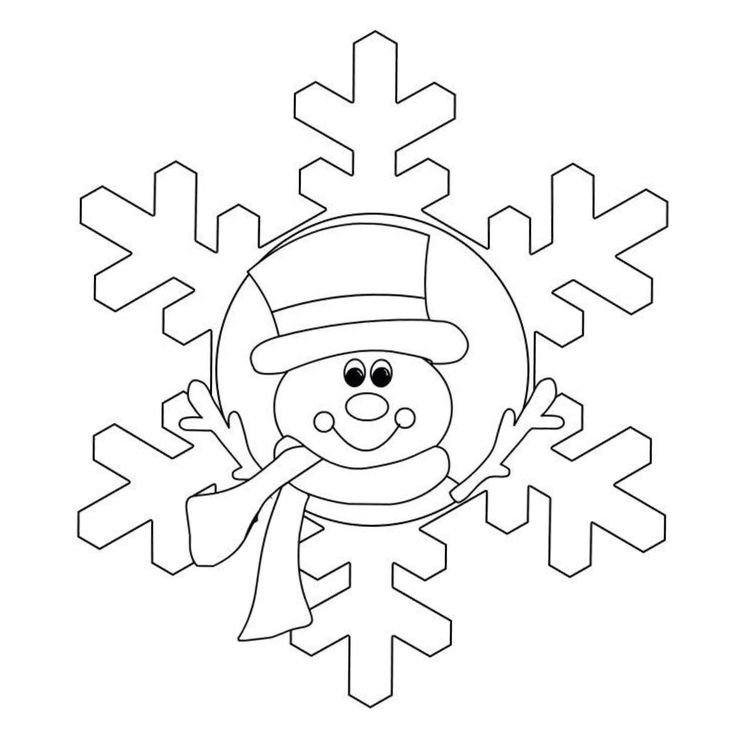 Раскраска Снежинка для детей 3-4 лет