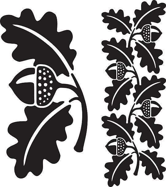 Орнамент дубовые листья и желуди