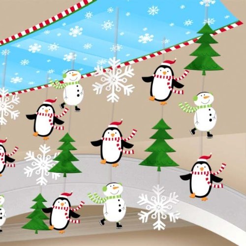 Украшение снеговиками с потолка