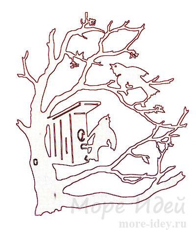 Вытынанка скворечник на дереве