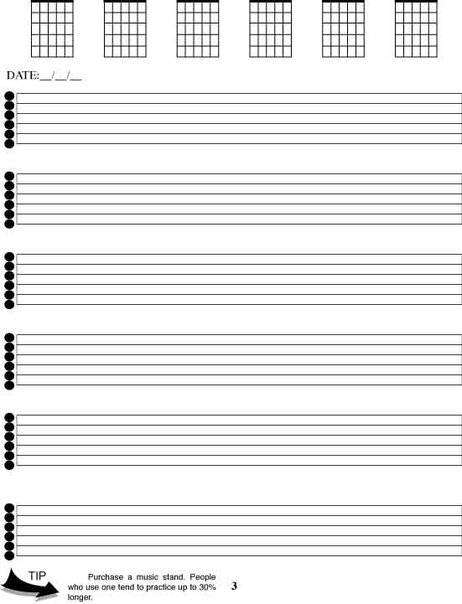 Лист табулатура для бас гитары