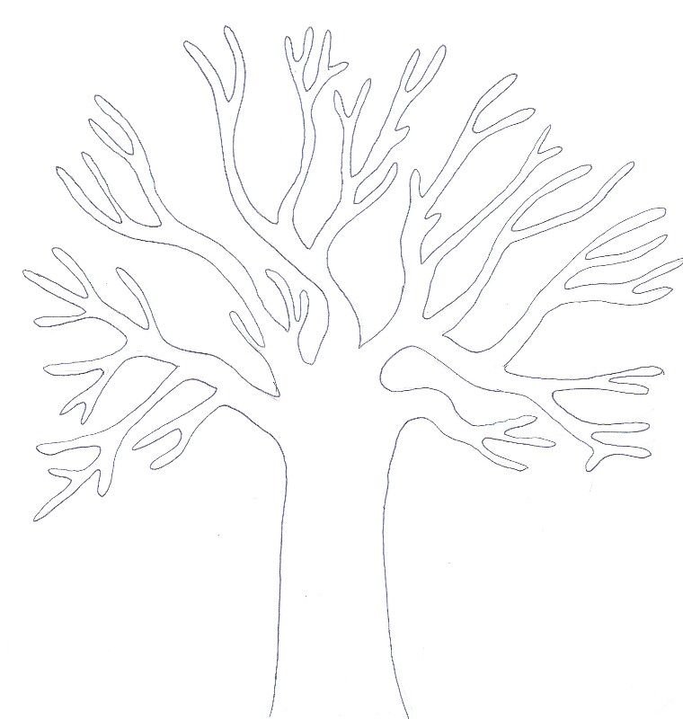 Дерево трафарет для рисования