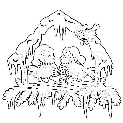 Вырезалки на окна птички