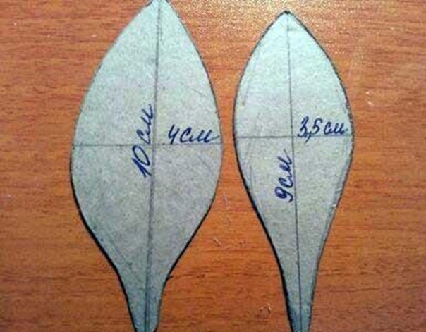 Выкройка лепестка лилии