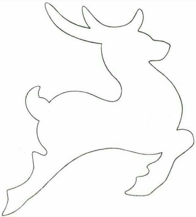 Новогодний олень трафарет
