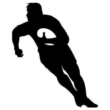 Регбист на белом фоне