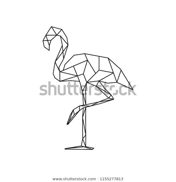 Фламинго из геометрических фигур легкий